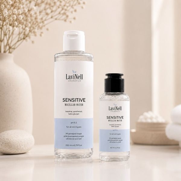 Міцелярна вода MICELLAR CLEANSING WATER LaviNell для щоденного очищення шкіри