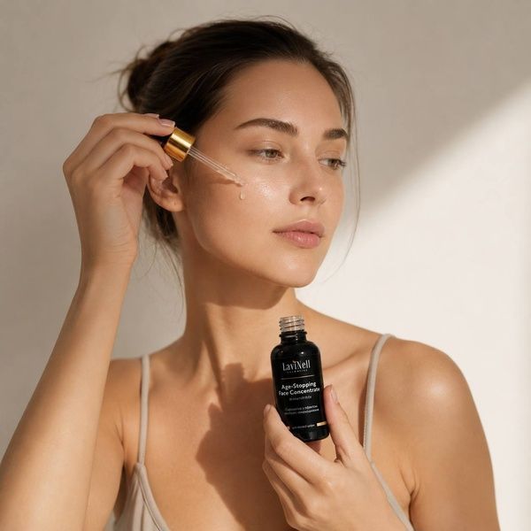 Використання антивікової сироватки-концентрату AGE-STOPPING FACE CONCENTRATE LaviNell